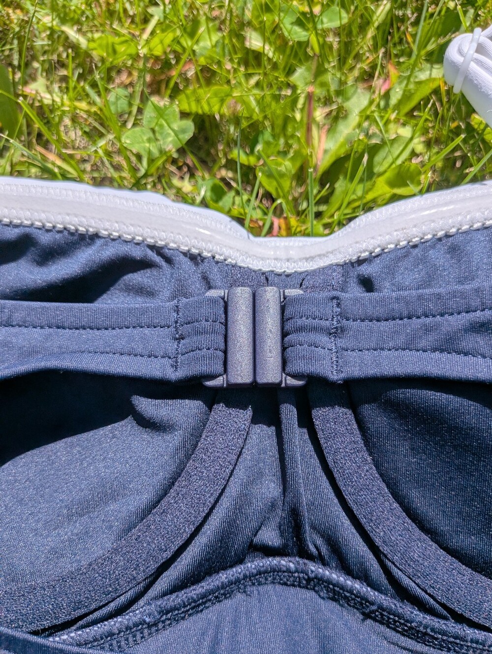 Seafolly Navy Blue Retro Tankini Swim Top with White Trim - Picture 5 of 12